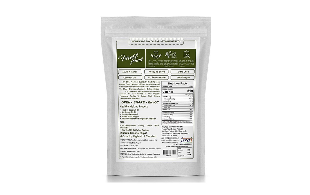 Forest Found Kerala Banana Chips    Pack  400 grams
